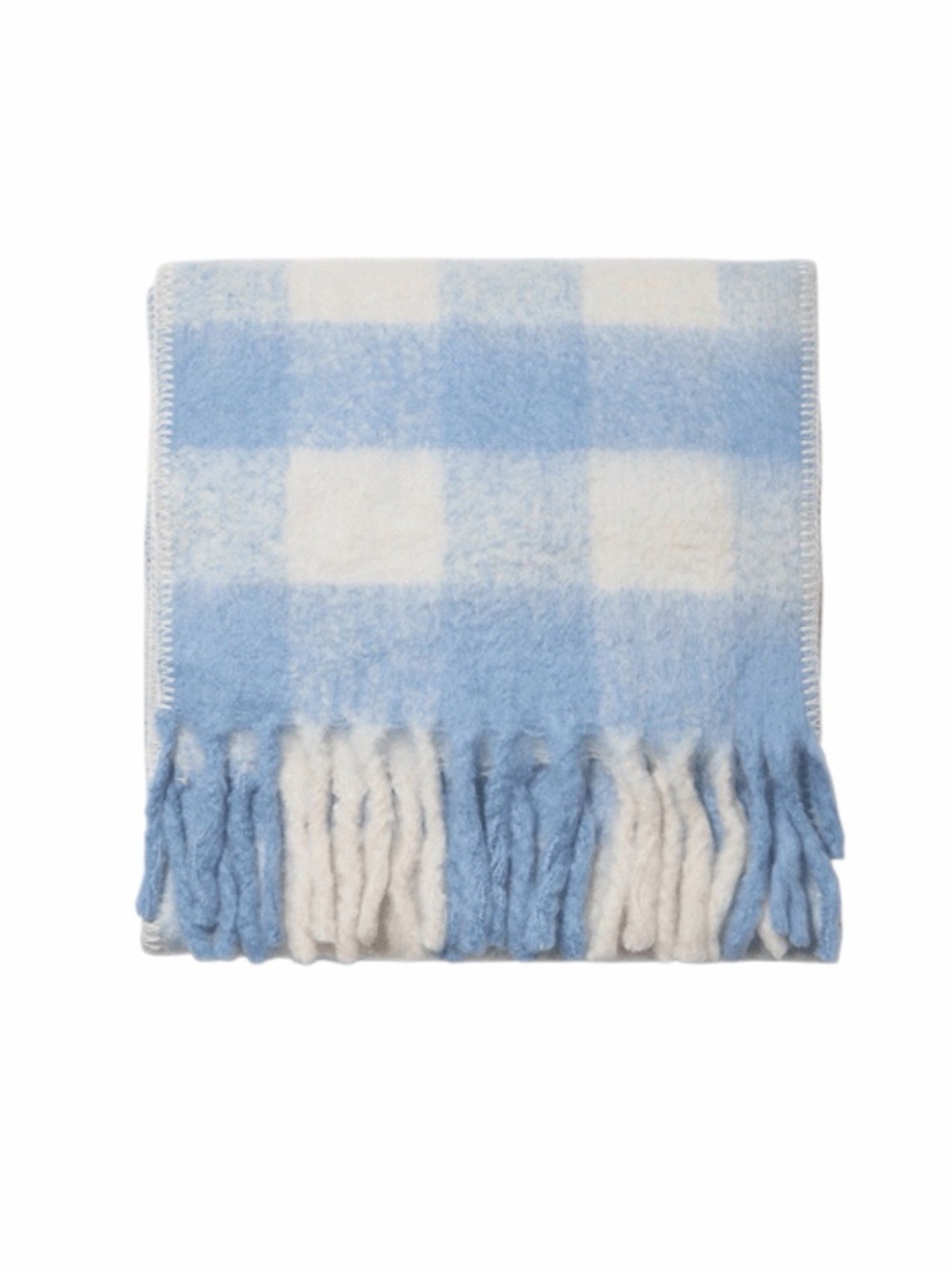 Summer And Rose Big Blue Checkered Scarf NWT